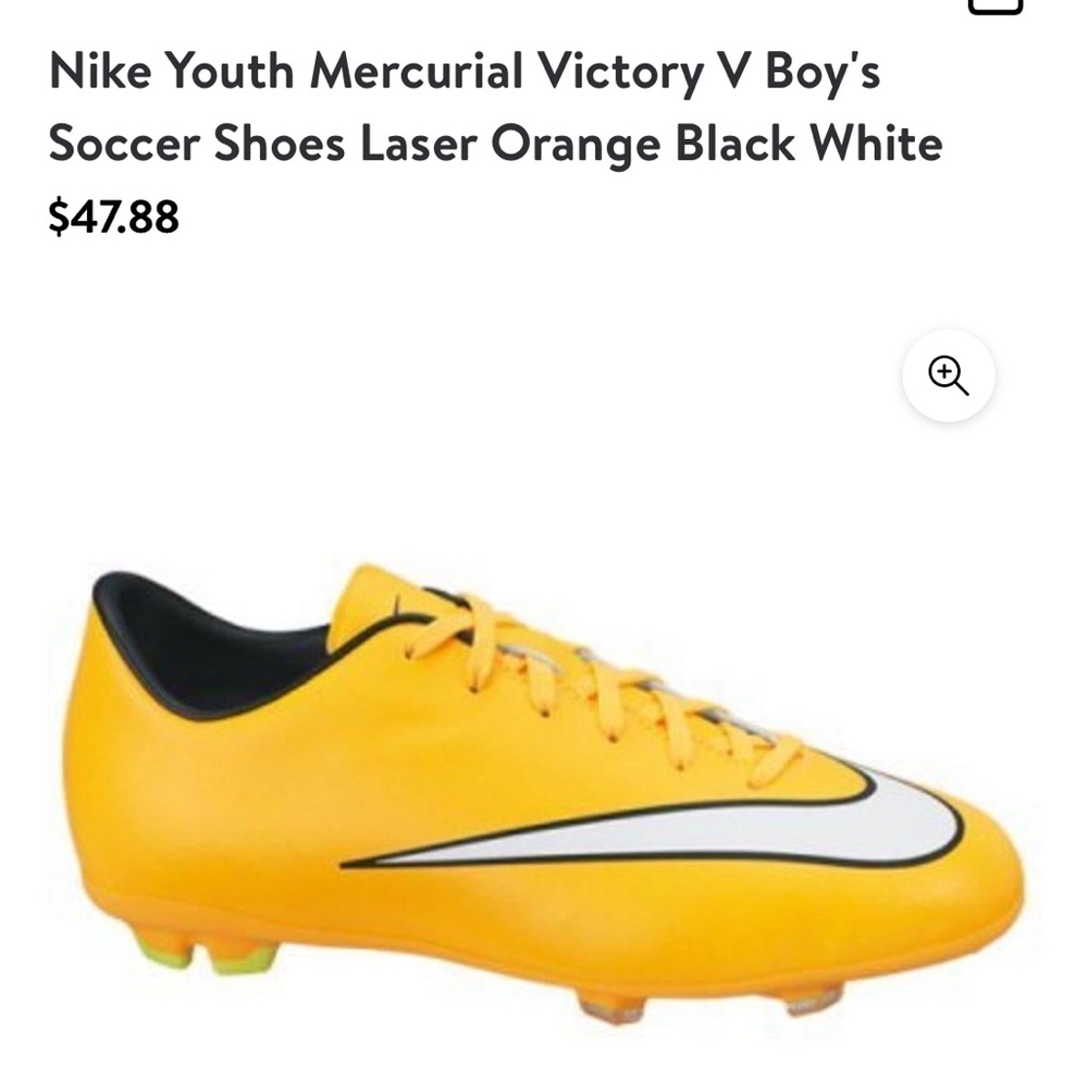Nike youth mercurial victory v boys soccer shoes laser orange size 10 child